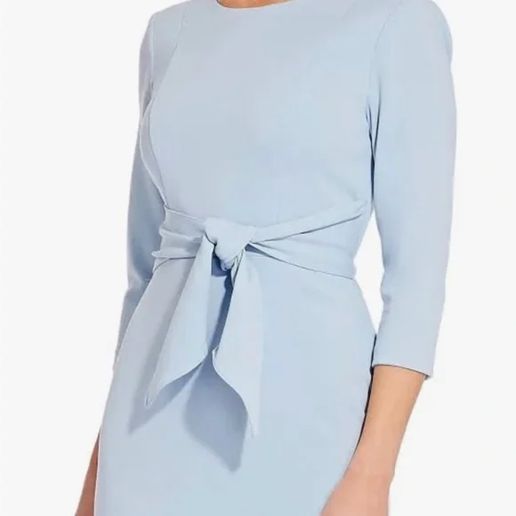 Adrianna Pappell Tie Waist Crepe Sheath Dress, NWT, 14 - Picture 4 of 8